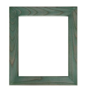 Drewniana rama w kolorze butelkowej zieleni – elegancja i nowoczesny styl nr.1