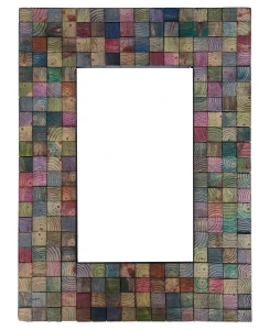 Kolorowa Mozaikowa Rama Drewniana – Artystyczny Akcent w Twoim Wnętrzu nr.29