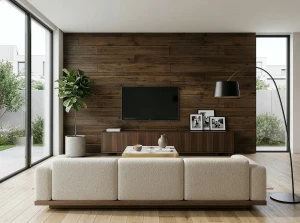 Rustykalna dębowa deska na ścianę - BROWN