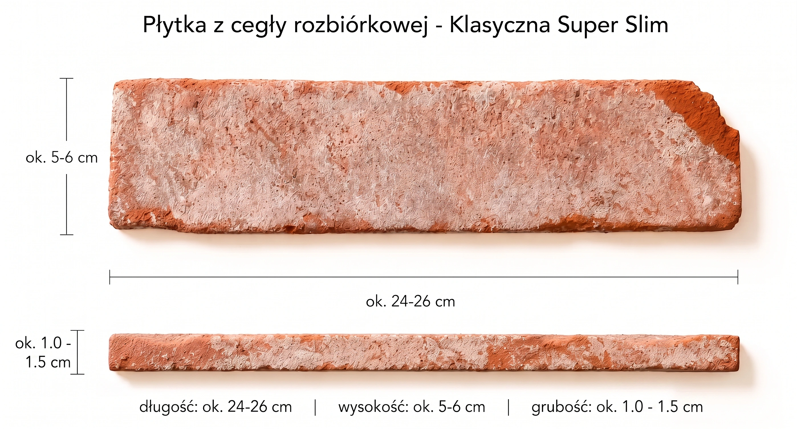 Płytka z cegły na ścianę - Klasyczna Super Slim