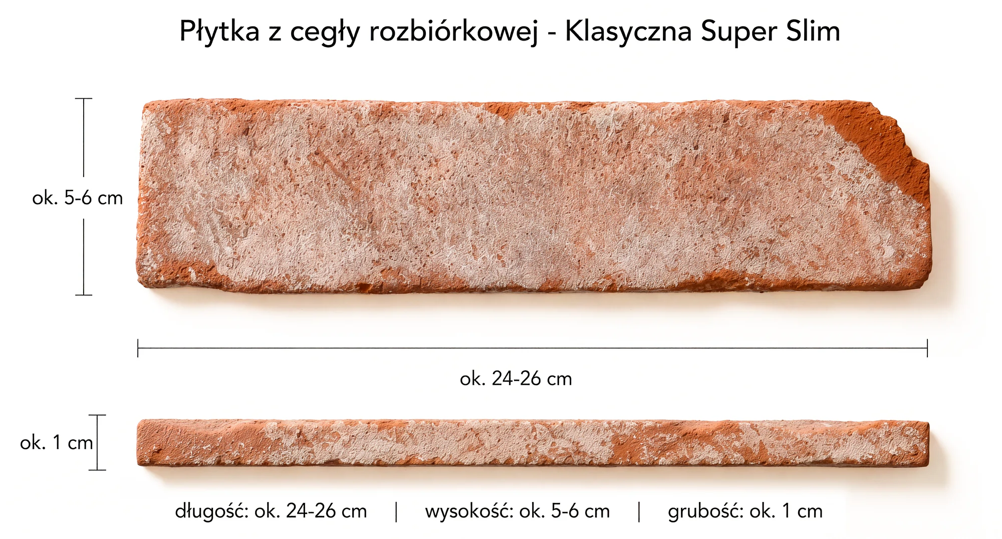 Płytka z cegły na ścianę - Klasyczna Super Slim